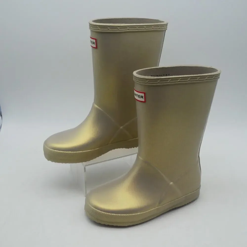NEW Hunter Kids First Classic Rain Boots Nebula Gold Little Kid's US 12 UK 10